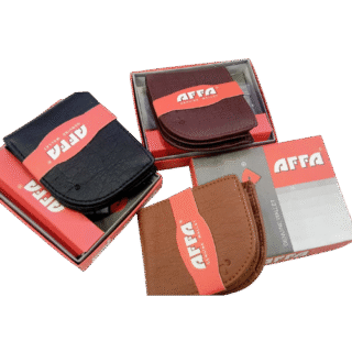 Men Bifold Single Side Curved Edge PU Leather Wallet