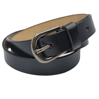 AFFA Women's Buff Ajanta Design Genuine Leather Black 25mm Belt