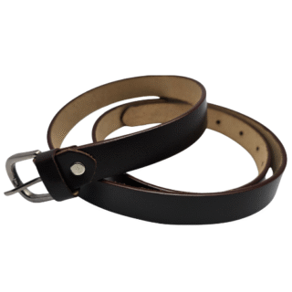 AFFA Women's Buff Ajanta Design Genuine Leather Black 25mm Belt