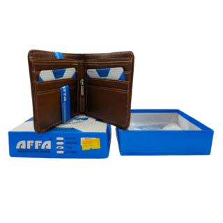AFFA Mild Card To Card Center Zip Tan Wallet
