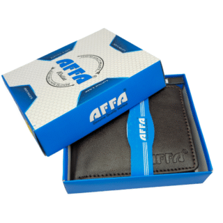 AFFA Mild Card To Card Center Zip Brown Wallet