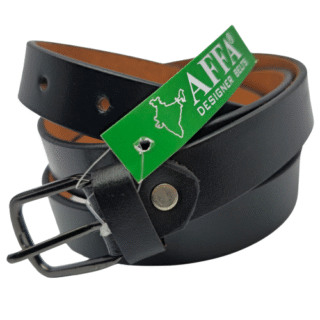 AFFA Women's Timber Genuine Leather Black 25mm Belt