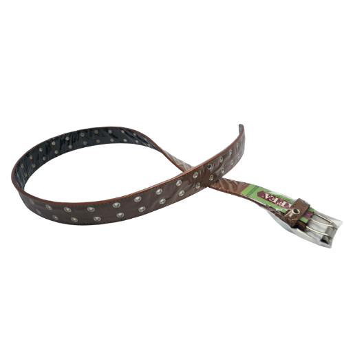 Affa Tan 40mm Two Pin Buckle Full Eyelet PU Belt