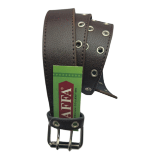 Affa Brown 40mm Two Pin Buckle Full Eyelet  PU Belt